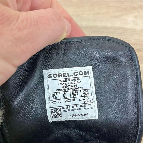 Sorel Conquest Wedge Fur Shearling Ankle Boots Brown Leather Lace Up - 7.5 - Picture 8 of 11